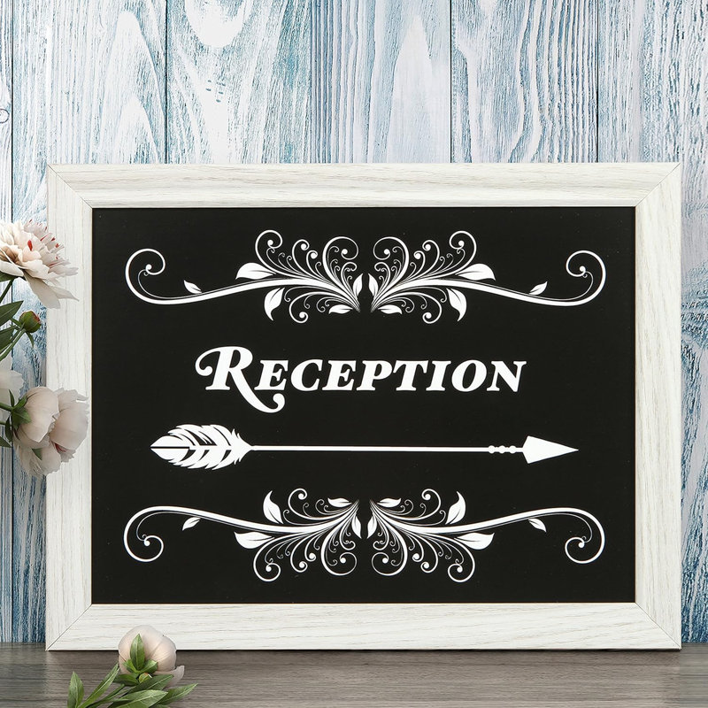 Ensemble de 3 affiches de mariage campagnard Hosley - Réception, cartes et cadeaux, enseignes de direction de mariage pour les événements intérieurs / extérieurs, décor de table rustique, décoration d'événement rustique, présentoir de table