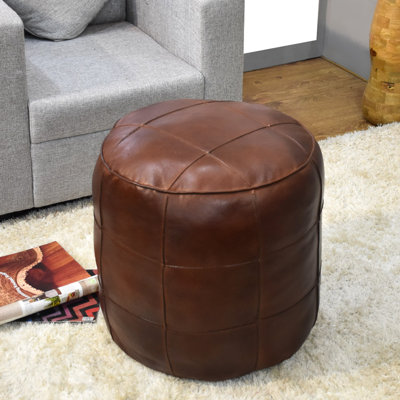 Leather Pouf