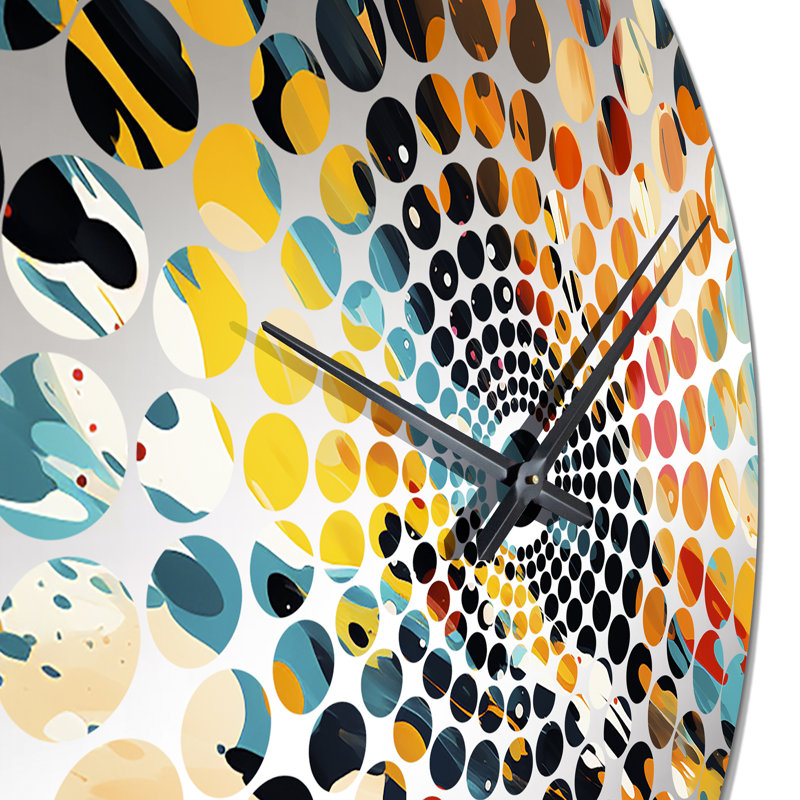 Horloge murale abstraite multicolore, Médium