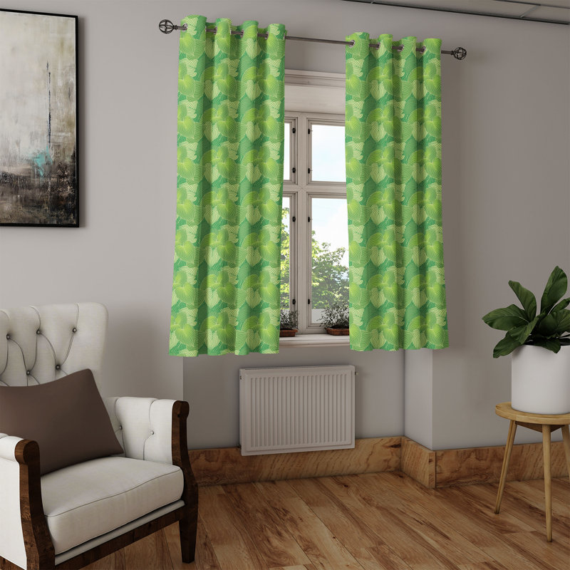 Rideau à œillets décoratif à 2 panneaux Latitude Run®, 50 po x 84 po, vert lime et vert pâle, L 50 po x L 54 po