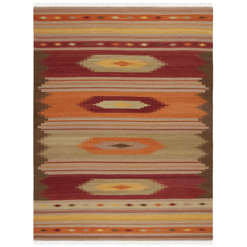 Bennett Hand Woven Wool Southwestern Rug, Rectangle 8' x 10'