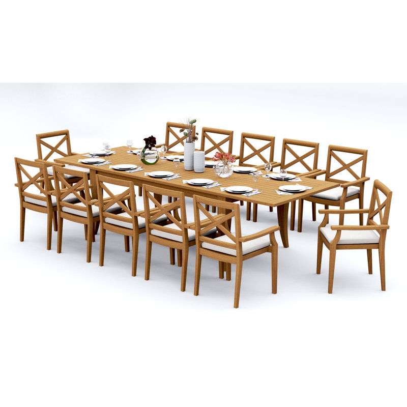 Ensemble repas extérieur rectangulaire Damarrea, 12