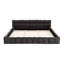 Très grand lit plateforme gris foncé avec un tissu épais, une tête de lit et une expérience de repos confortable, aucun sommier tapissier n'est nécessaire-130149976