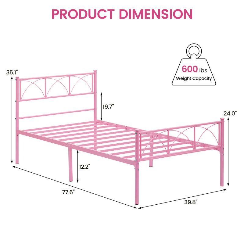 Lit pour enfant Fenrys, Rose