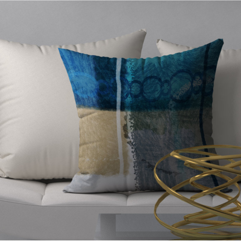 Abstract Reversible Throw Pillow, 18" x 18"