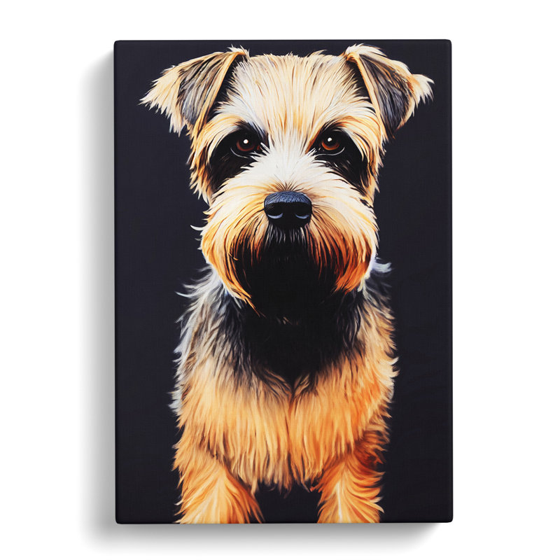 CAN-V0523-288X Border Terrier Divisionism - Wrapped Canvas Rectangle Print, 60cm H x 40cm W