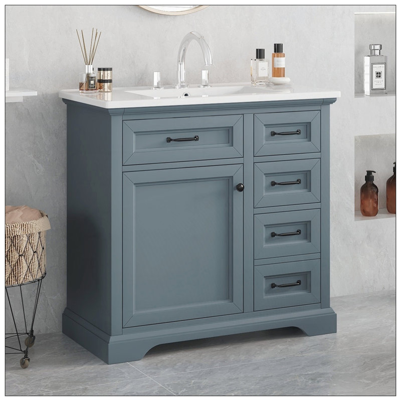 Meuble-lavabo 36 po avec lavabo, Blanc