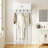 Wall Mounted Entryway Wall Coat Rack with 5 Double Hooks & 2-Door Cabinet Hallway White-562525293