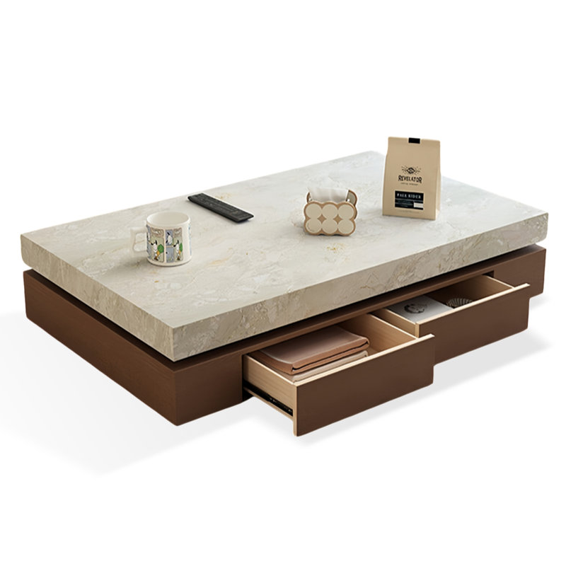 Table basse avec tiroir en bois fritté, 47.24"W*23.62"D*13.78"H
