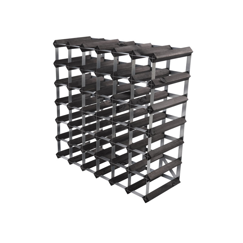 Brejon 42 Bottle Solid Wood Standard Wine Bottle Rack Black