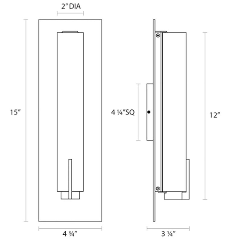 Tubo Slim LED Flush Mounted Sconce, Polished Chrome, Spine