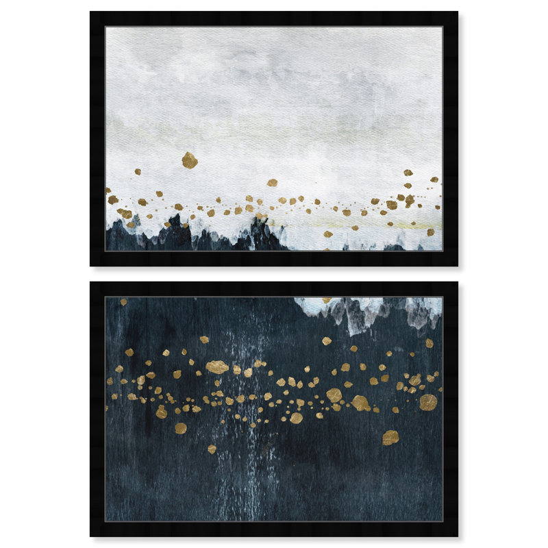 «Mountain Paint Splash», impression encadrée pour le salon, H 18 po x l 22 po, Cadre doré