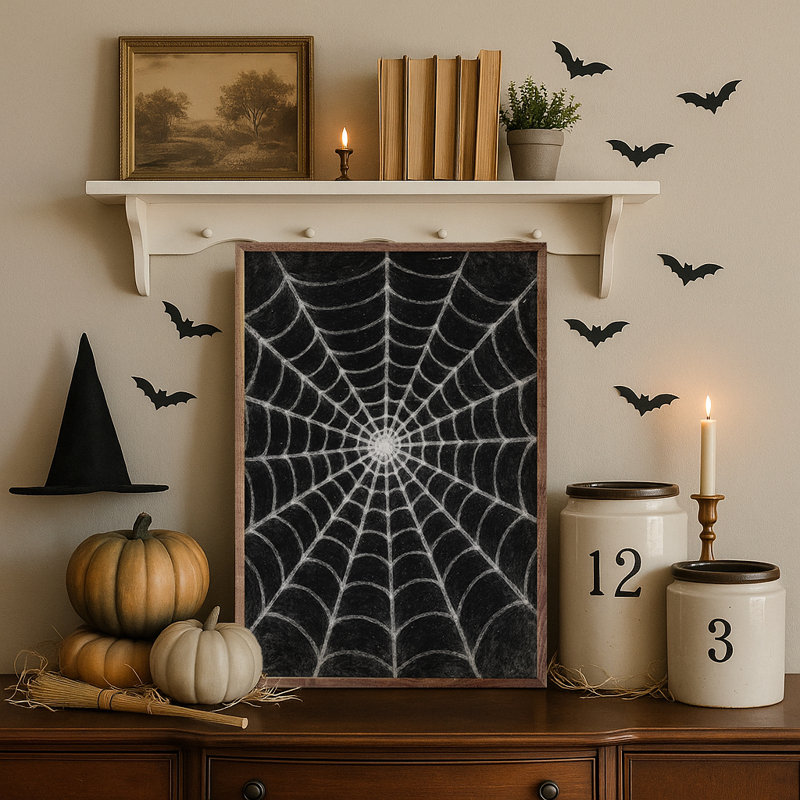 Spider Web Black, 36" H x 24" W
