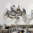 47.2" Large Modern 3D Metal Wall Decor Abstract Geometric Overlapping Art Living Room