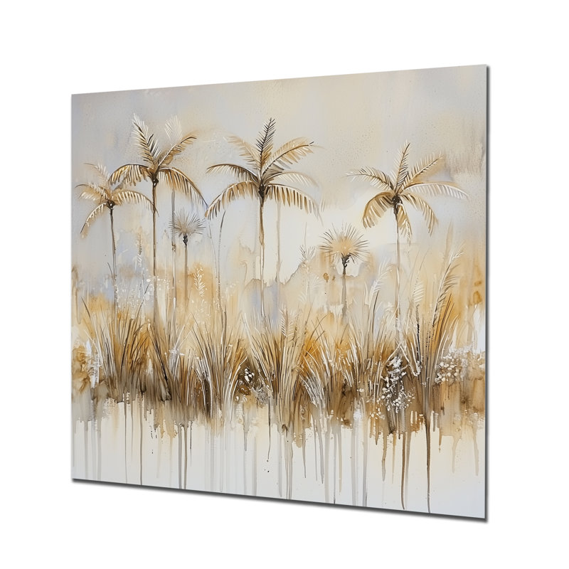 «Minimal Florida Palm Trees II», art mural floral en métal, palmiers, H 29 po x l 29 po
