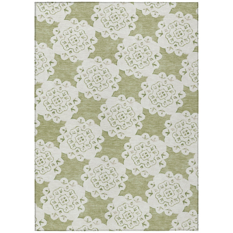 Machine Washable Indoor/Outdoor Bourkelands ACN2352 Casual Rug, Rectangle 5' x 7'6"