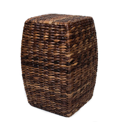 BirdRock Home 21" Backless Vanity Stool - Mahogany Wood with Handwoven Natural Seagrass 
