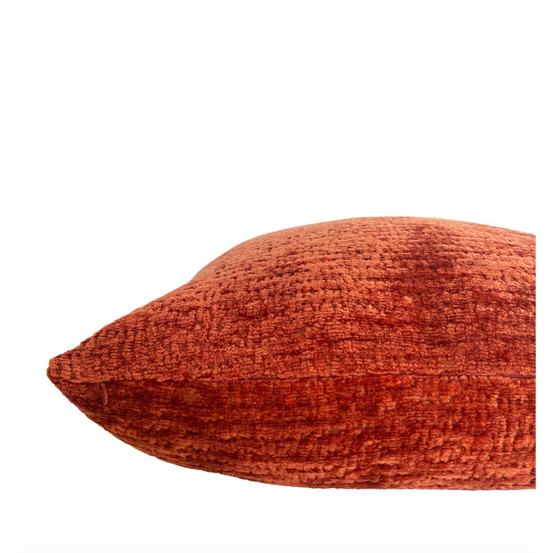 Housse de coussin en chenille unie, H 20 po x l 20 po 1, Orange