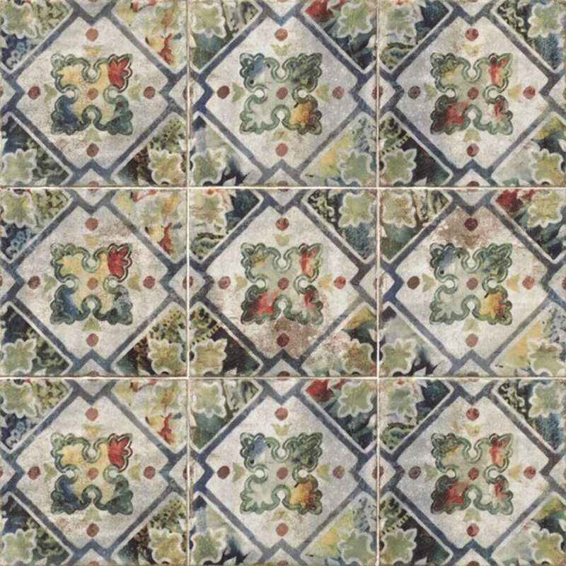 Angela Harris Dunmore 8x8 Polished Hand Painted Look Ceramic Tile
