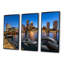 «Boston Skyline At Dusk - Cityscape», ensemble d'art mural sur toile encadré-850636124-850636123