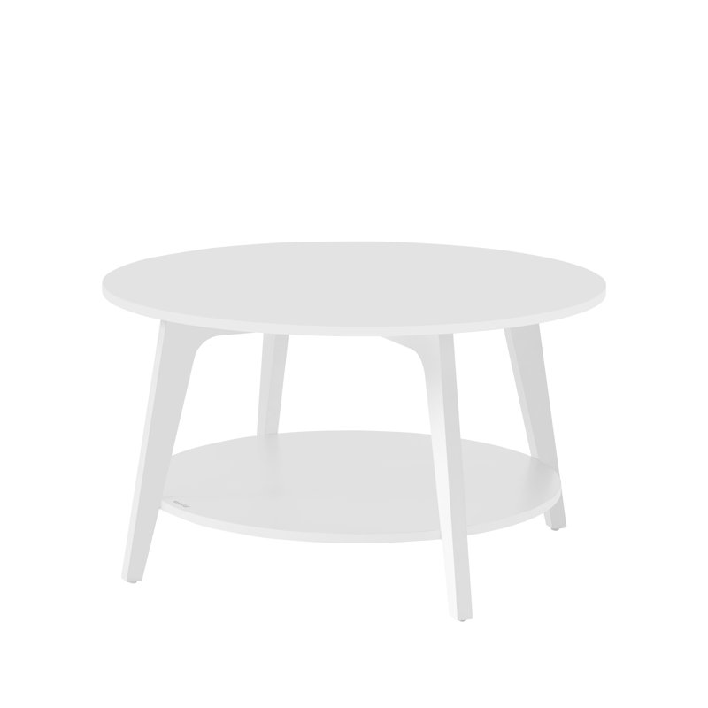 2 Tier Coffee Table With Storage, White