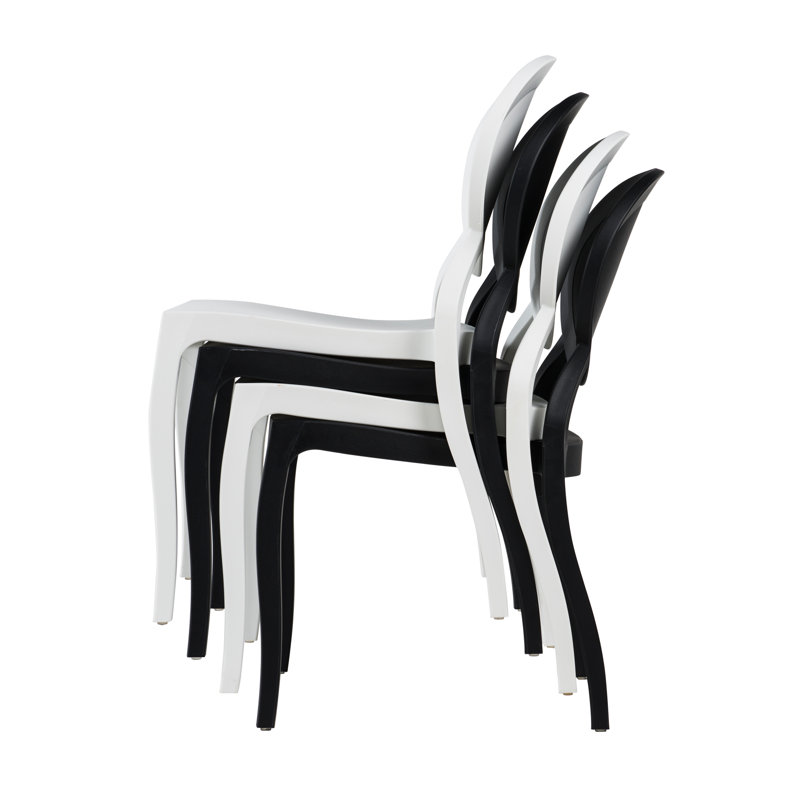 Chaise empilable Emma, Noir