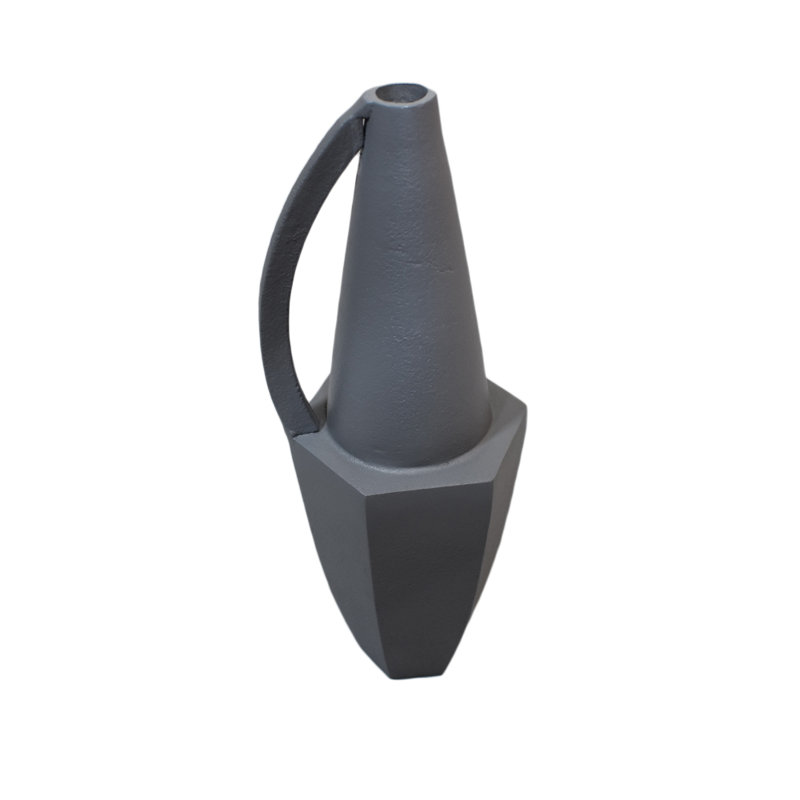 Vase de table en métal Alyia, gris, H 12 po x l 2 po x P 2 po