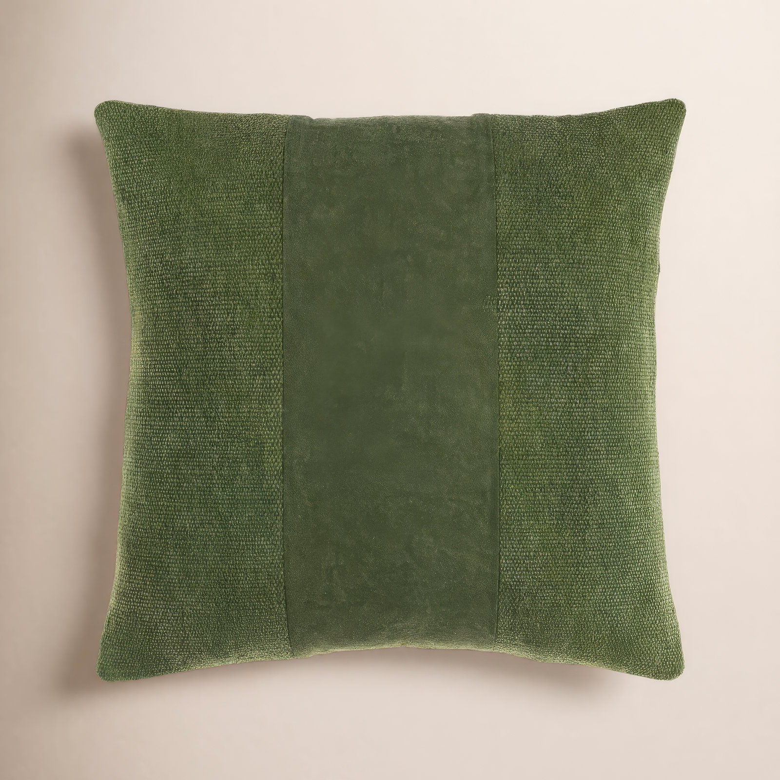 Dunbar Striped Cotton Pillow Cover, 20" x 20", Dark Green