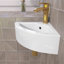 Lavabo de salle de bain en coin mural en céramique l 18 "x P 13" avec lavabo pour vasque flottante triangulaire suspendu