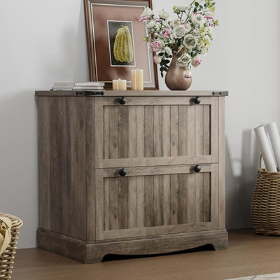 30" Farmhouse Lateral File Cabinet with 2 Drawers, Wood File Storage & Printer Stand for Home Office by Inbox Zero