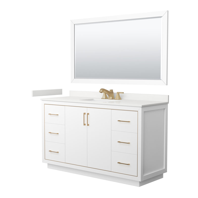 60'' W Single Vanity, WDX13335, Light Green, Brushed Nickel