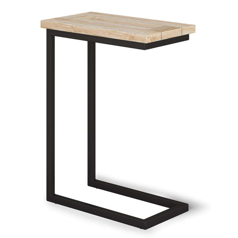  Table de bout contemporaine en métal blanc 24 po