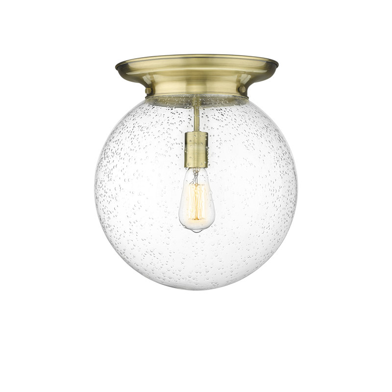 Plafonnier encastré 16 lumières 1 lumière Alfonsa, Laiton antique, H 15,25 po x l 14 po x P 14 po, Bullé