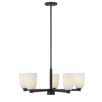 Lustre 5 lumières Aldegonde en noir mat