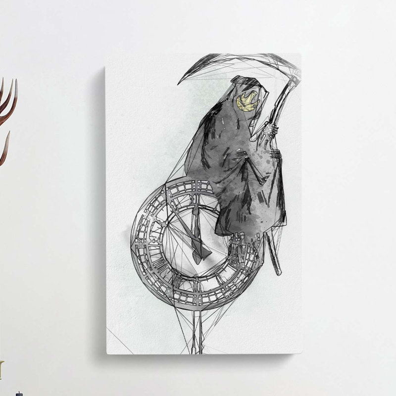 Abstract Grin Reaper by Banksy - Wrapped Canvas, 76cm H x 50cm W x 3cm D