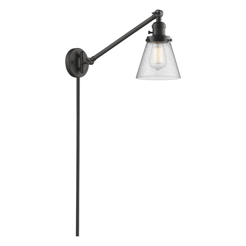 Pelkey Swing Arm Sconce, Oil Rubbed Bronze, Seedy, 60 Watt Vintage Incandescent Bulb