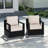 Oneita Modern Outdoor Aluminum 2-piece Armchair Set with Durable All-weather Thick Beige Cushions-1366910617