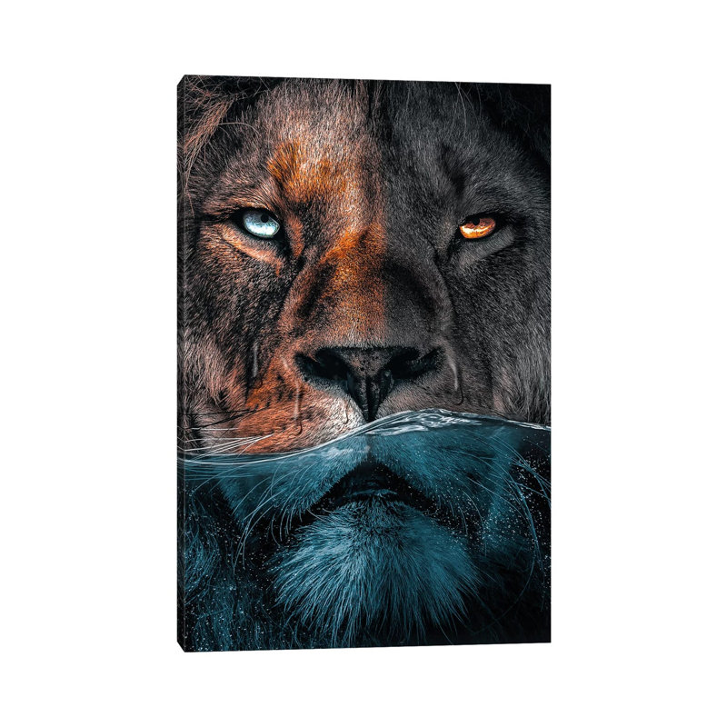 Badass Lion by Zenja Gammer - Print on Canvas, Wrapped Canvas, 66.04 cm H x 45.72 cm W x 1.91 cm D