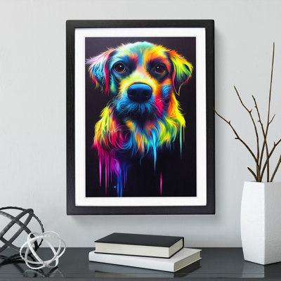 Neon Dog - Framed Print