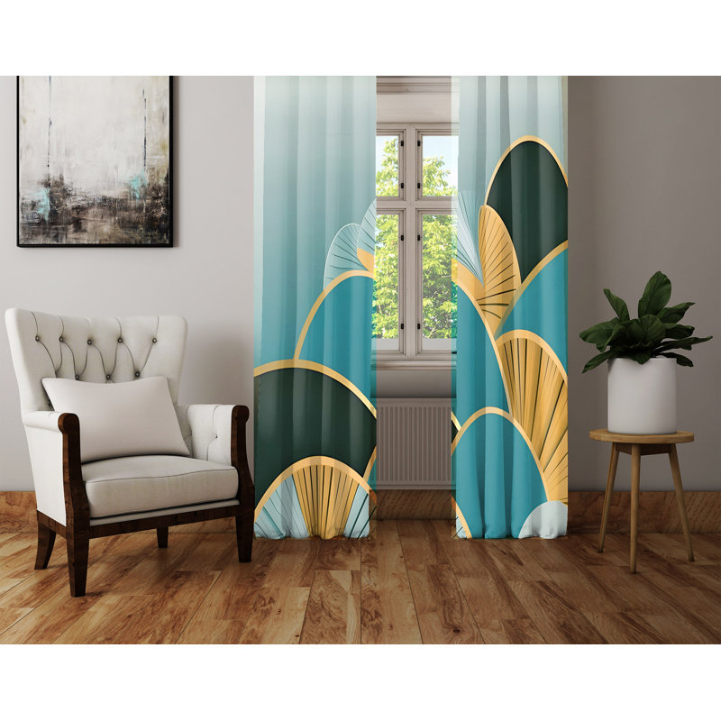 Cerullo Semi Sheer Curtain Pair, 40" W x 52" L