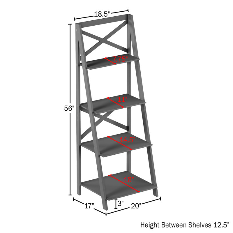Ladder Bookcase, Gray