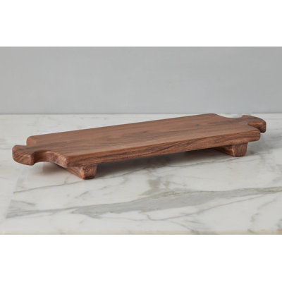 Normandy Wood Riser Footed Tray, Large