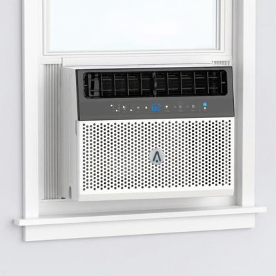 Climatiseur de fenêtre de 6 000 BTU, climatiseur de fenêtre silencieux en forme de u avec télécommande pour le bureau de la chambre à coucher, climatiseur écoénergétique qui refroidit les pièces de 269 pieds carrés, blanc