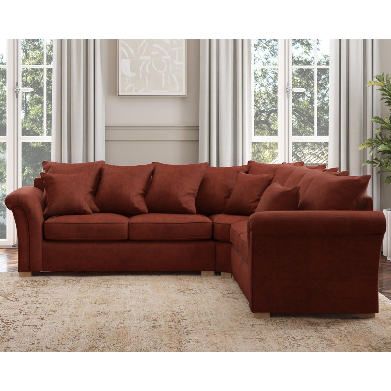 Castleacre Corner with two seats both sides, Scatter Back, Marmalade Polyester