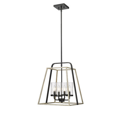 Luminaire suspendu carré à 4 lumières 