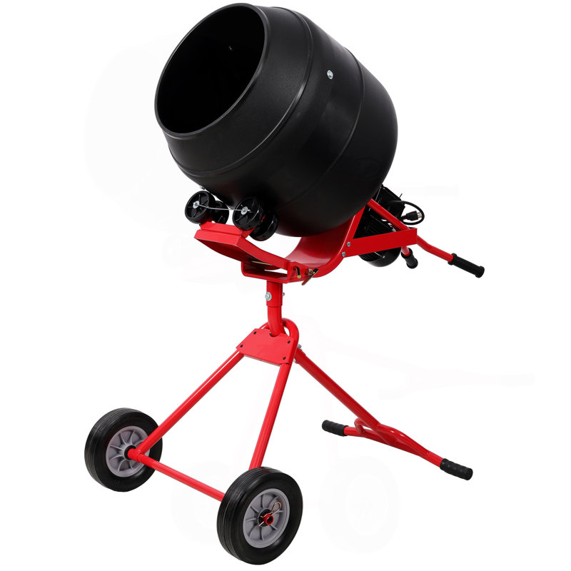 Mélangeur de béton électrique portatif 4,0 CUFT / 110L, malaxeur à ciment robuste pour mortier, tambour en poly 110V / 60 Hz certifié ETL
