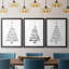 Arbre de Noël - Impression encadrée sur mesure de qualité supérieure - 3 pièces-1900420023-1900420025
