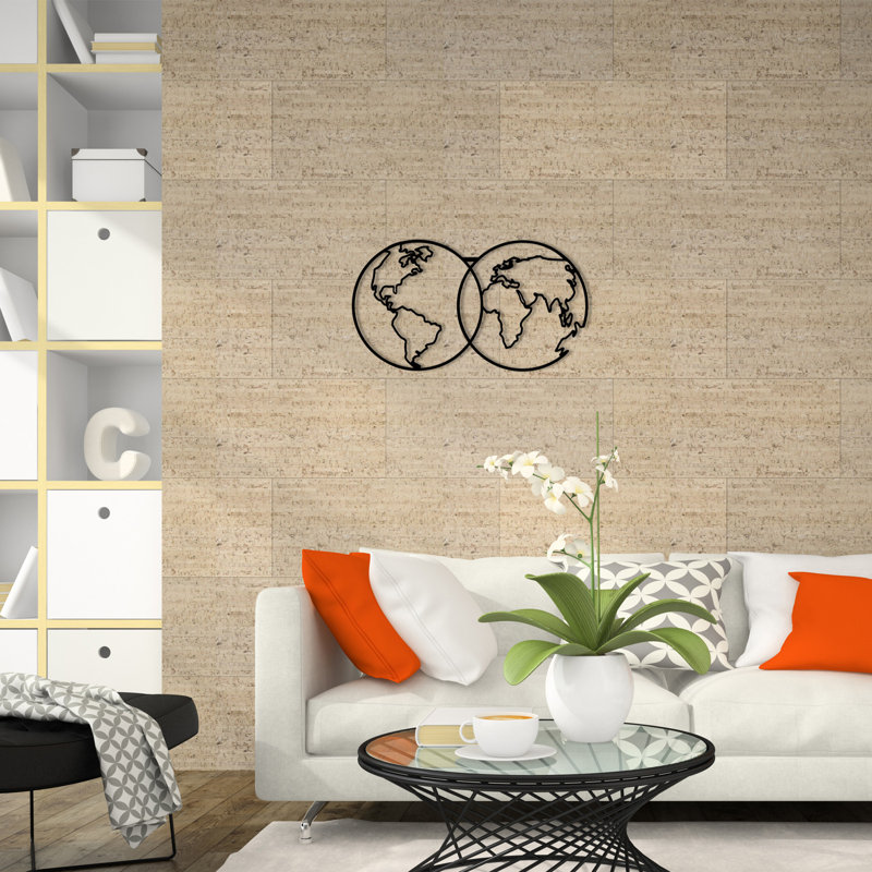 Élégant accessoire mural décoratif en métal, noir, 23,6 po x 13,4 po | Fabrication 100% métal, épaisseur: 0,05 pouce | Parfait pour la décoration intérieure, le salon ou le bureau, design élégant et durable