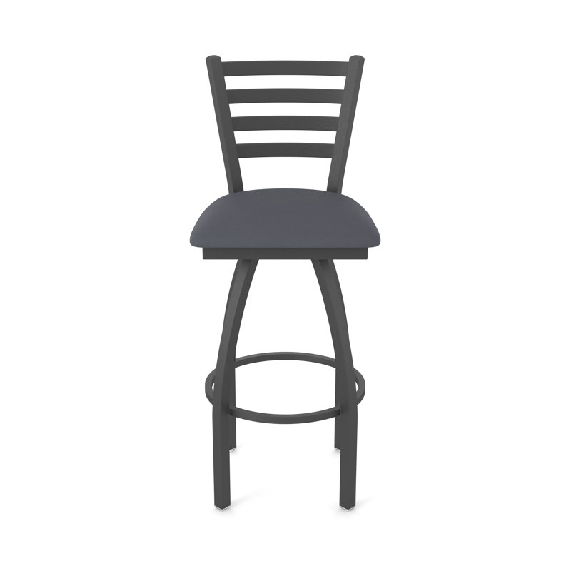 Jackie Swivel Stool, Vinyl-Canter Storm, Pewter, Counter Stool (25" Seat Height)