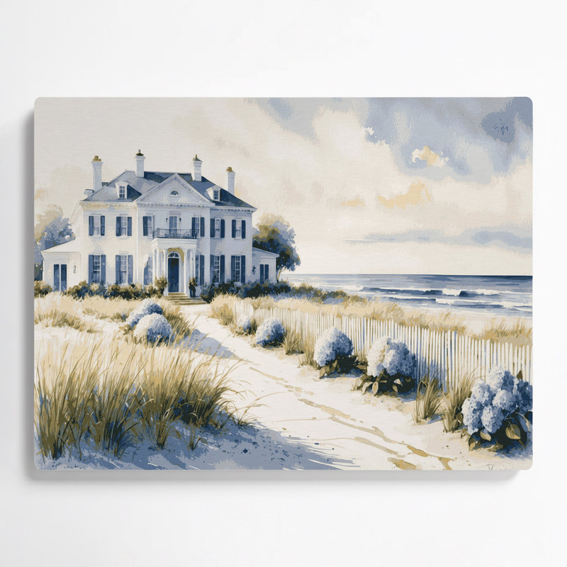 Art mural en métal beige Coastal Hamptons Elite, H 12 po x l 18 po
